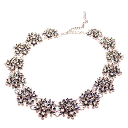 Vintage Charm Silver Floral Necklace - Joker & Witch