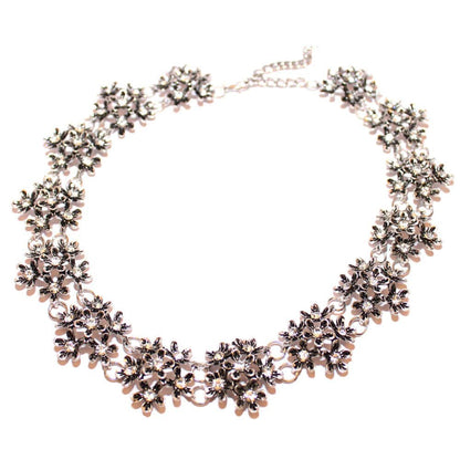 Vintage Charm Silver Floral Necklace - Joker & Witch