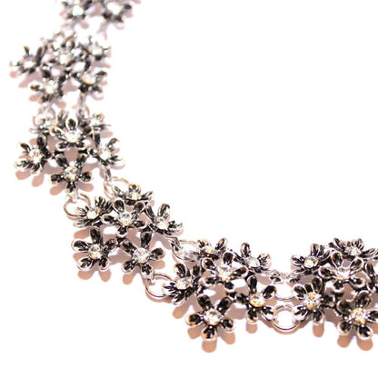 Vintage Charm Silver Floral Necklace - Joker & Witch