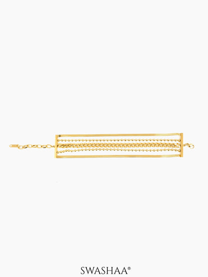Janet Layered 18K Gold Plated Loose Snake Connel Chain Bracelet