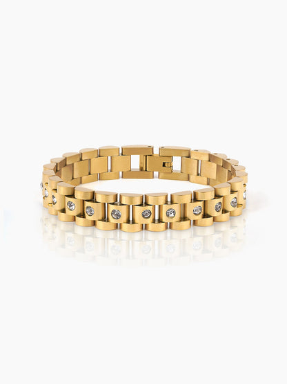 Jenelina Diamond 18K Gold Plated Women's Watch Belt Bracelet - Swashaa