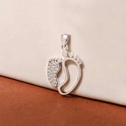 Twin Footprints Sparkle Pendant