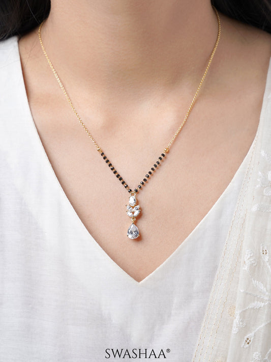 Kasturi Diamond Drop Solitaire 18K Gold Plated Mangalsutra