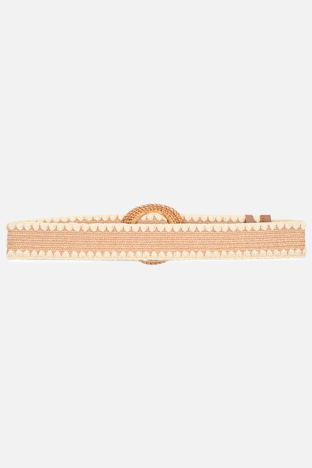 Broad Elastic Raffia Belt