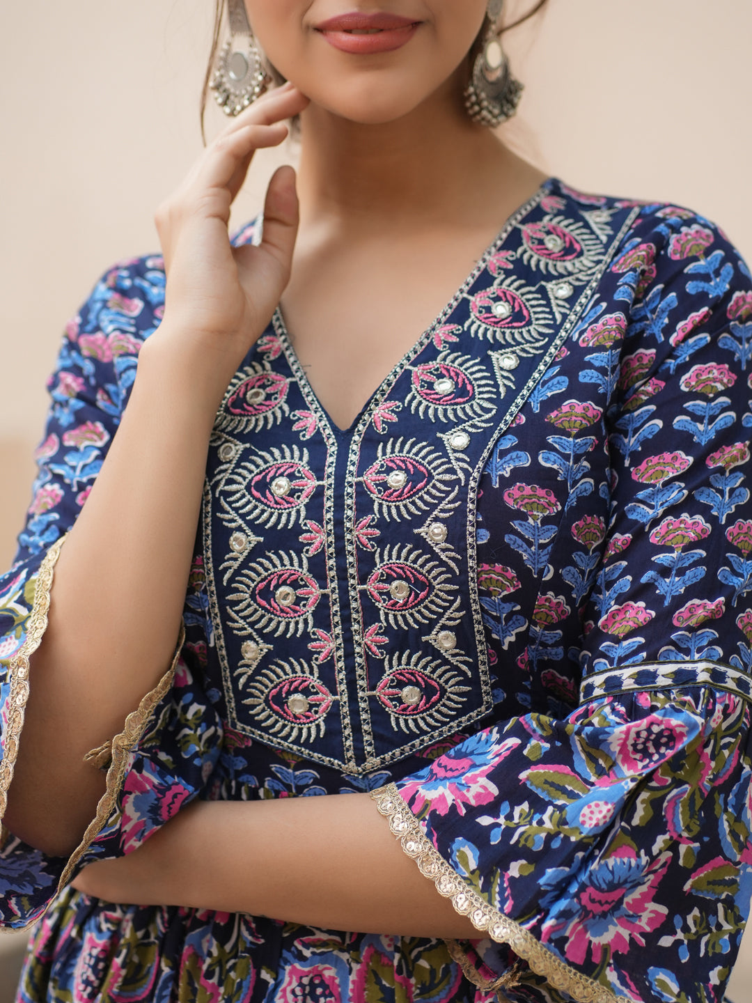 Keyhole Neck Printed Kurta for Women