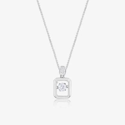 Silver Stone Rectangle Necklace