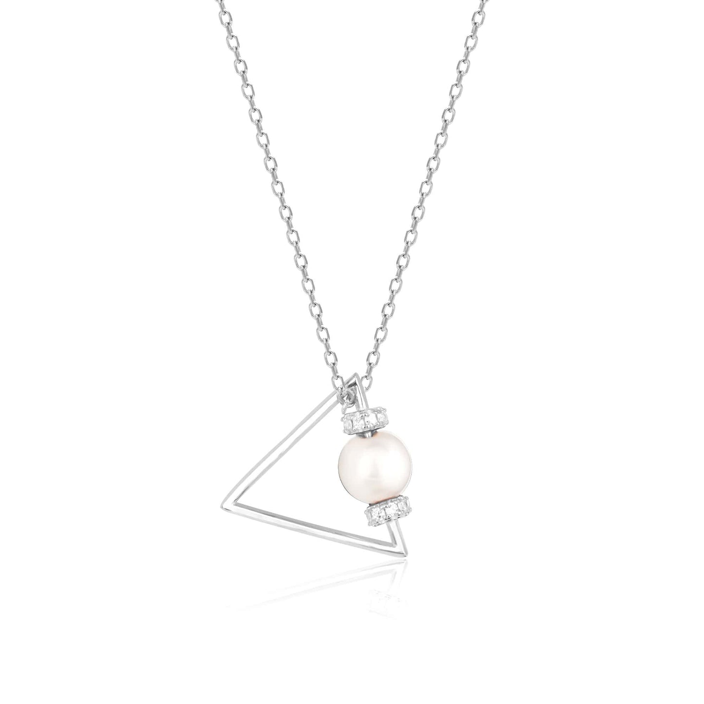 Graceful Triangle Pearl Necklace