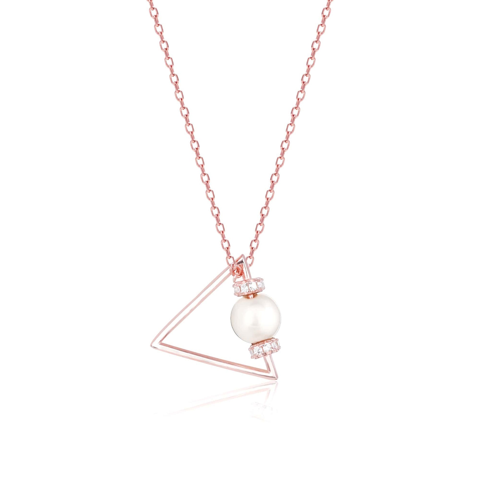 Graceful Triangle Pearl Necklace