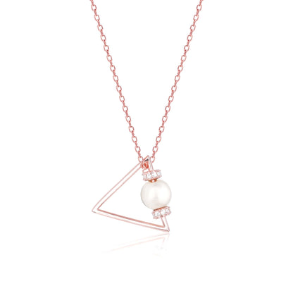 Graceful Triangle Pearl Necklace