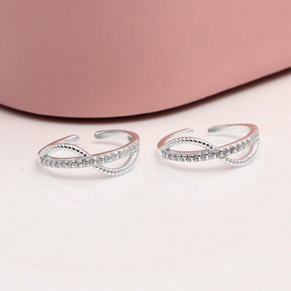 CZ Infinity Adjustable Toe Ring