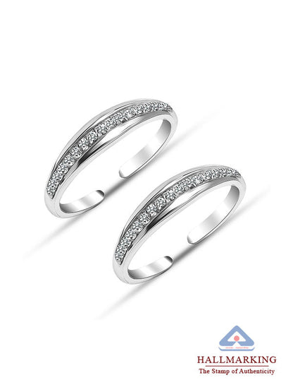 CZ Half-Eternity Adjustable Toe Ring