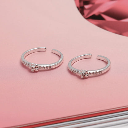 CZ Flower Adjustable Toe Ring for Women
