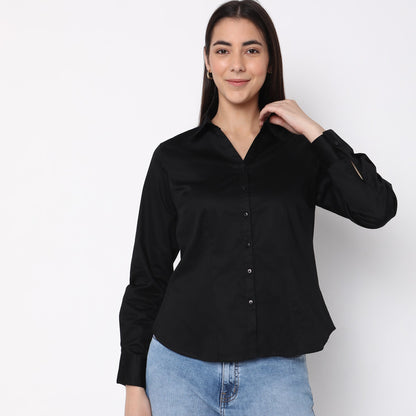 Regular Fit Solid Shirt