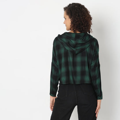 Regular Fit Checkered Top