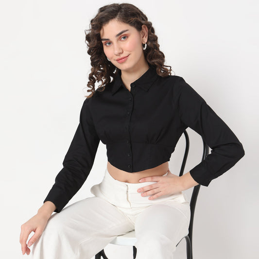 Slim Fit Solid Shirt