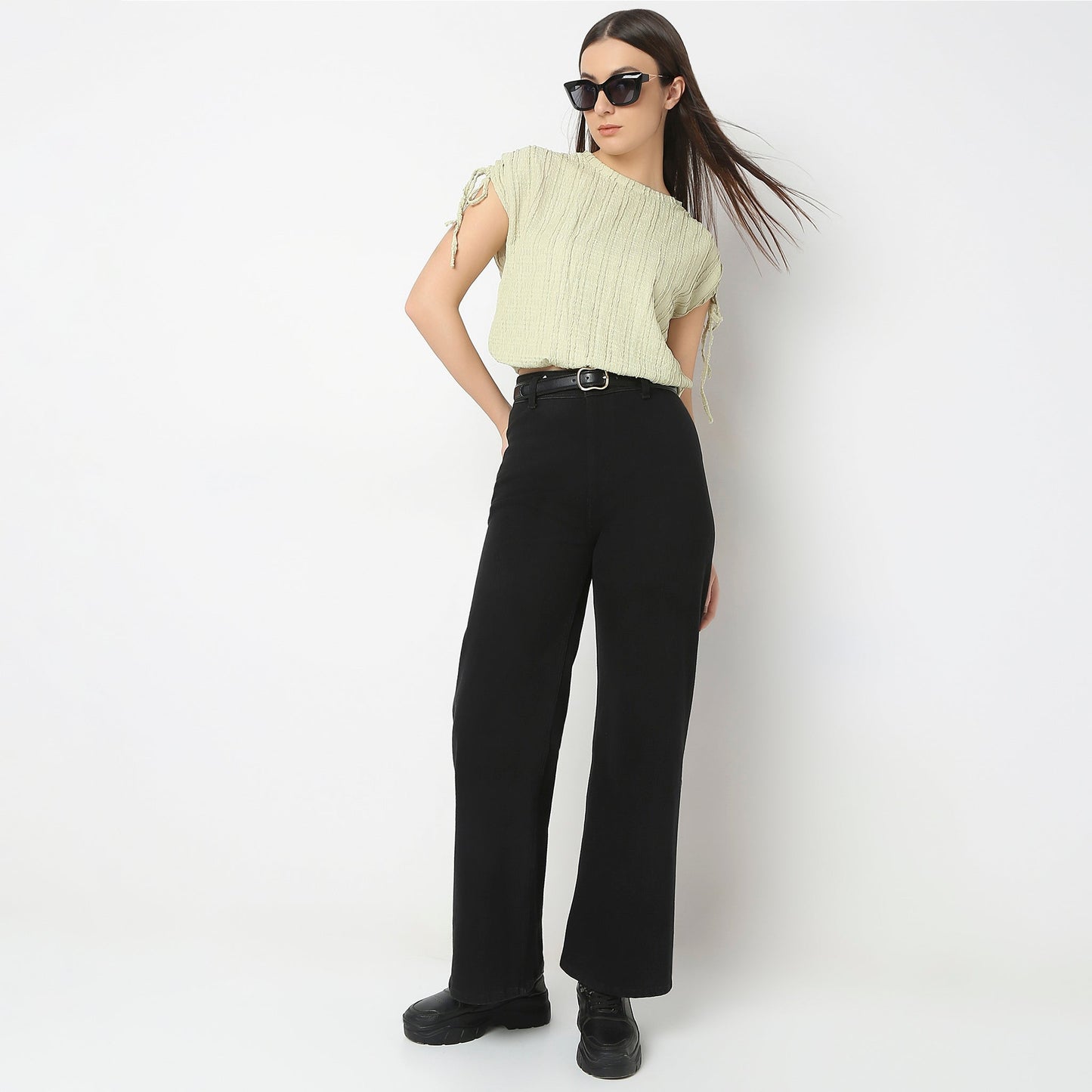 Betty Fashion Dolman Sleeve Top With Extended shoulder With Drawstring Tie Detail