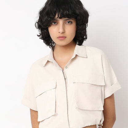 Regular Fit Solid Shirt