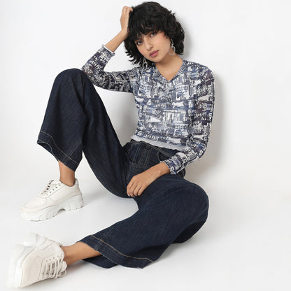 Regular Fit Printed Top