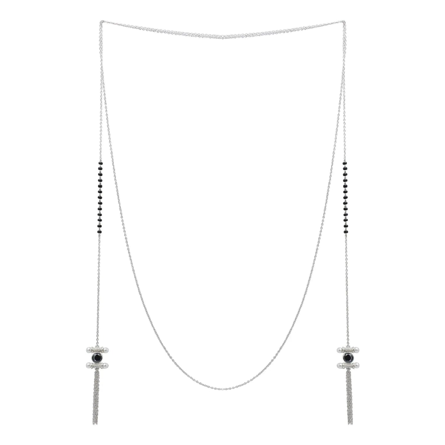 Lariat Wrap Silver 92.5 Mangalsutra Necklace