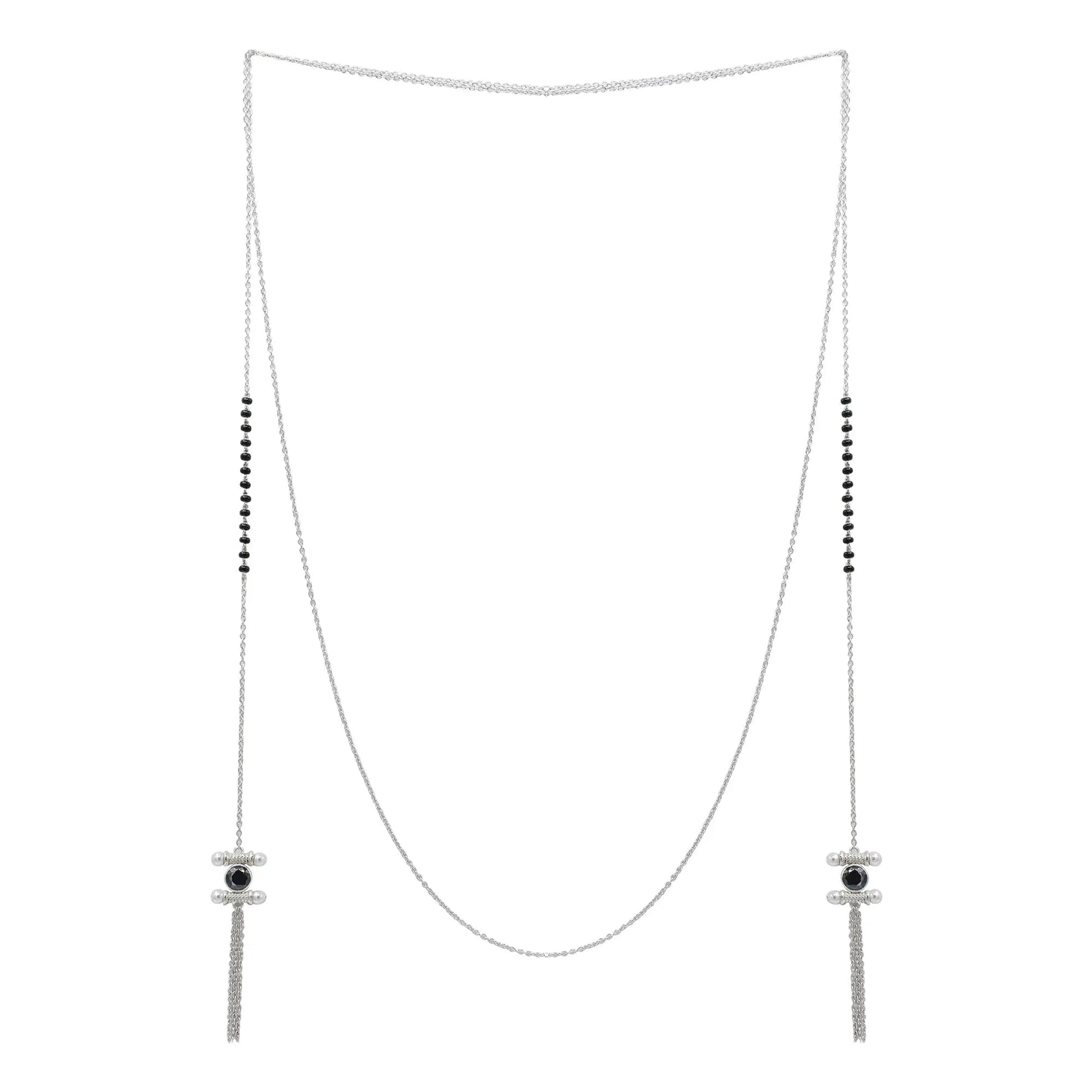Lariat Wrap Silver 92.5 Mangalsutra Necklace