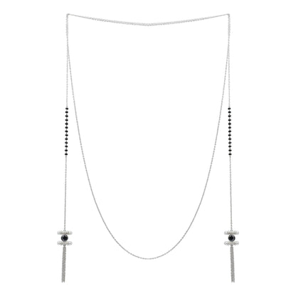Lariat Wrap Silver 92.5 Mangalsutra Necklace