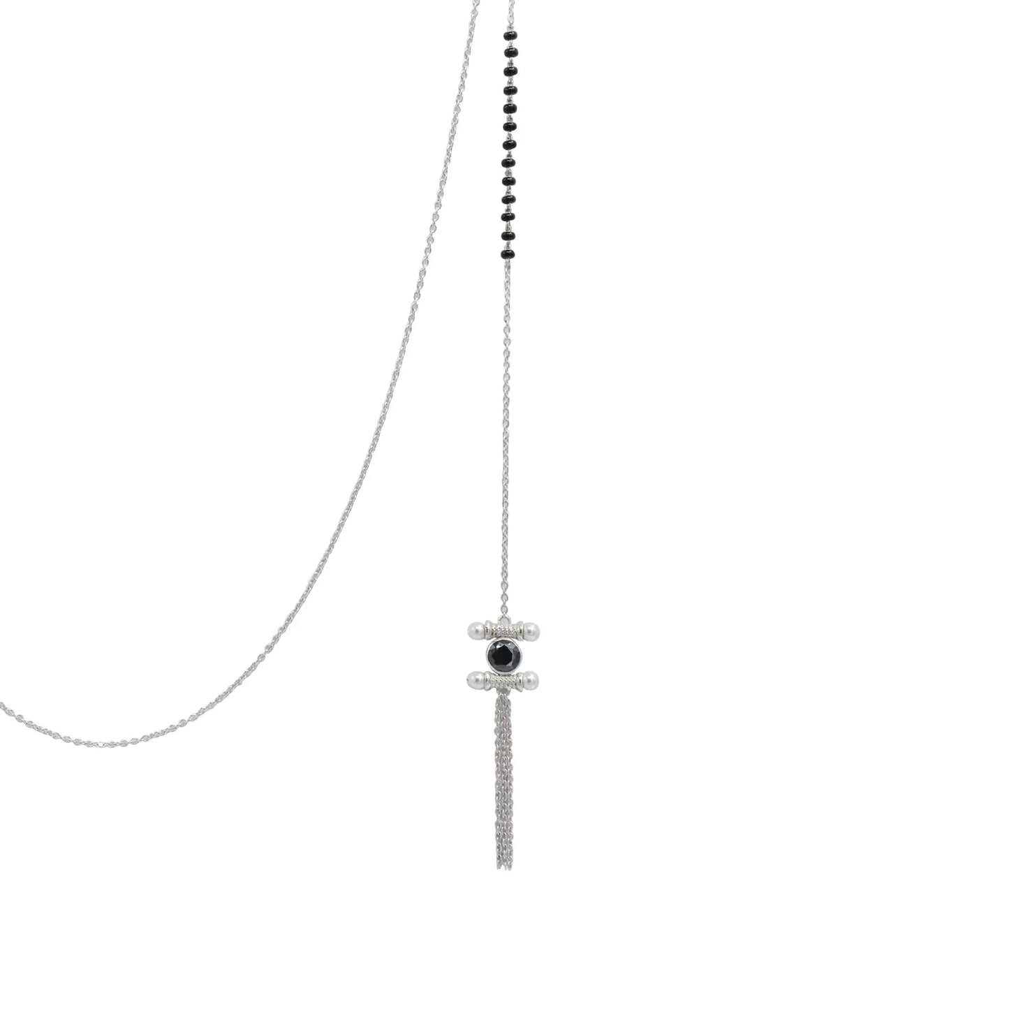 Lariat Wrap Silver 92.5 Mangalsutra Necklace