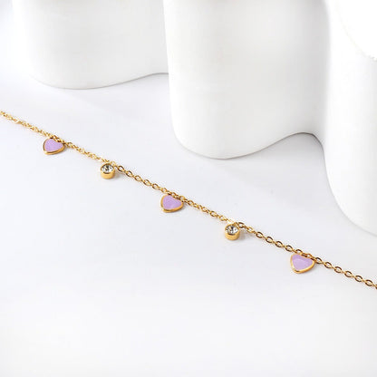 Lavender Heart 18K Gold Plated Children's Bracelet - Twisty Locks  - Kids and Women Hair Accessories, Fashion Clothing and Jewellery India