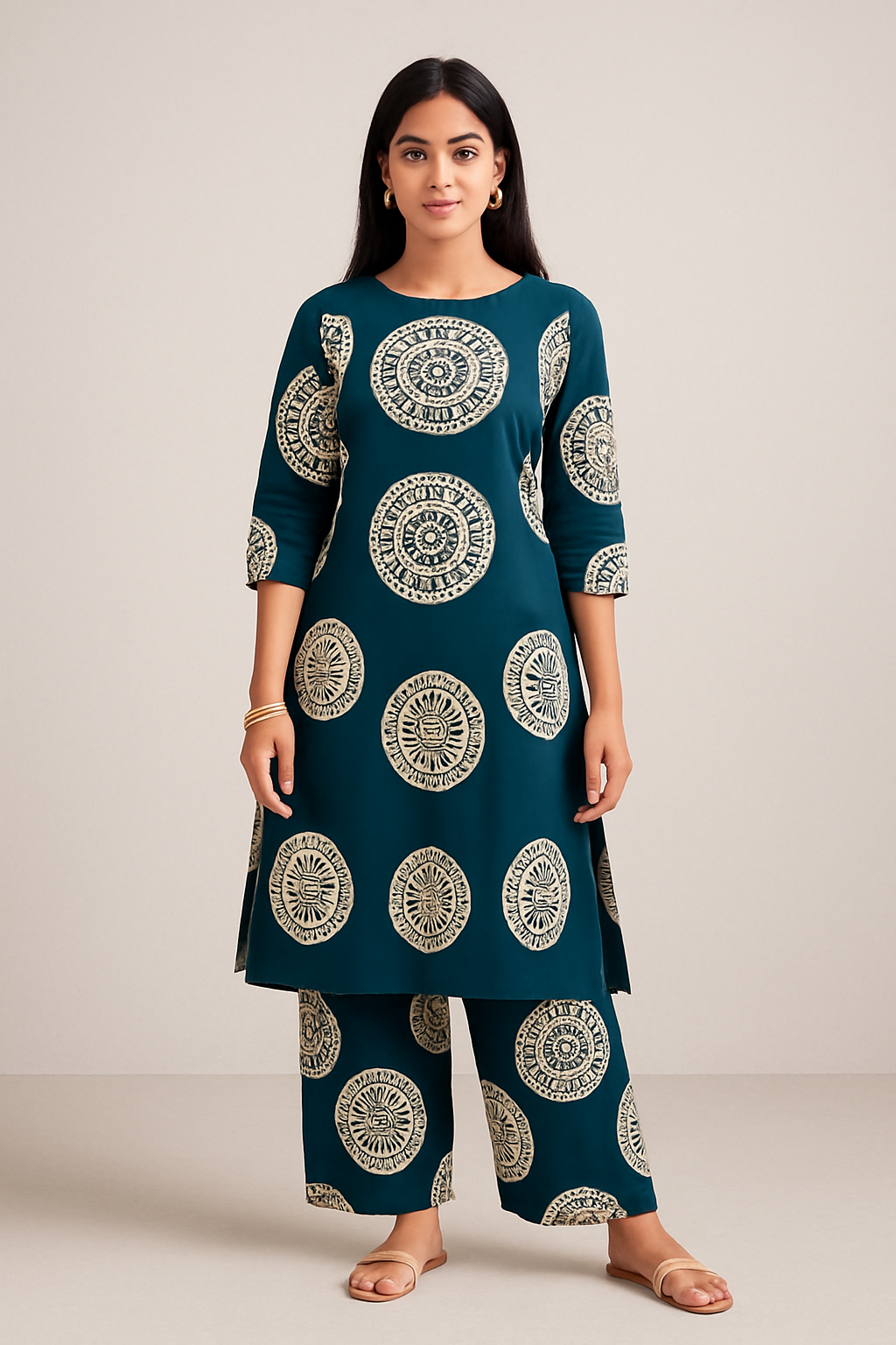 Dark Green 2 Piece Kurti Set For Women