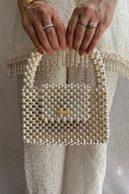 Lenora Pearl handbag - Off-white
