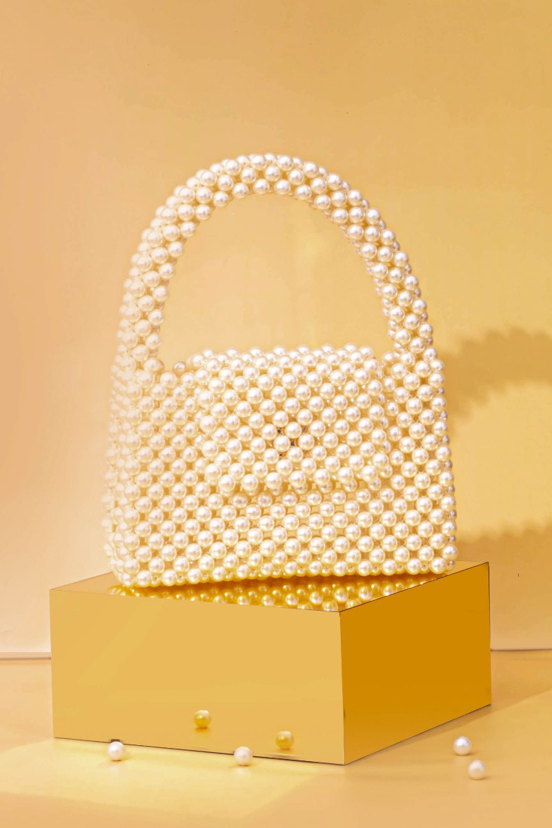 AMYRA - Lenora Pearl handbag - Off-white
