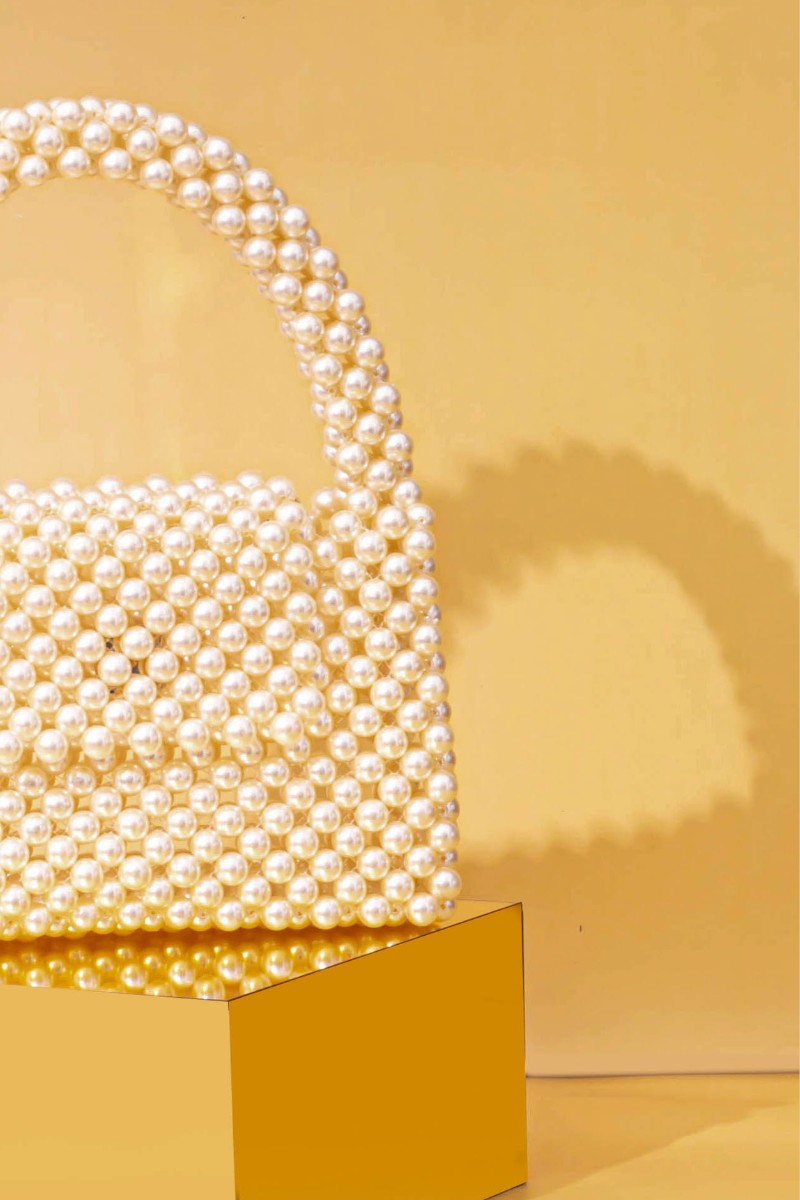 AMYRA - Lenora Pearl handbag - Off-white