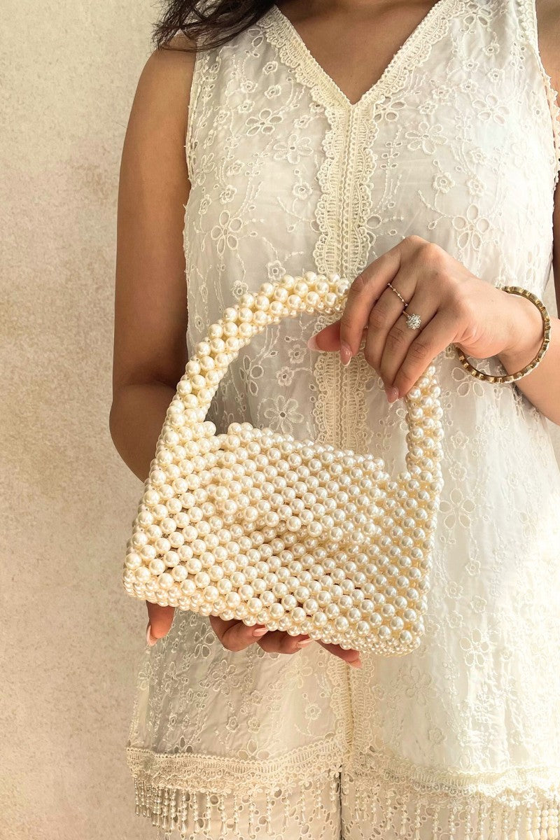 AMYRA - Lenora Pearl handbag - Off-white