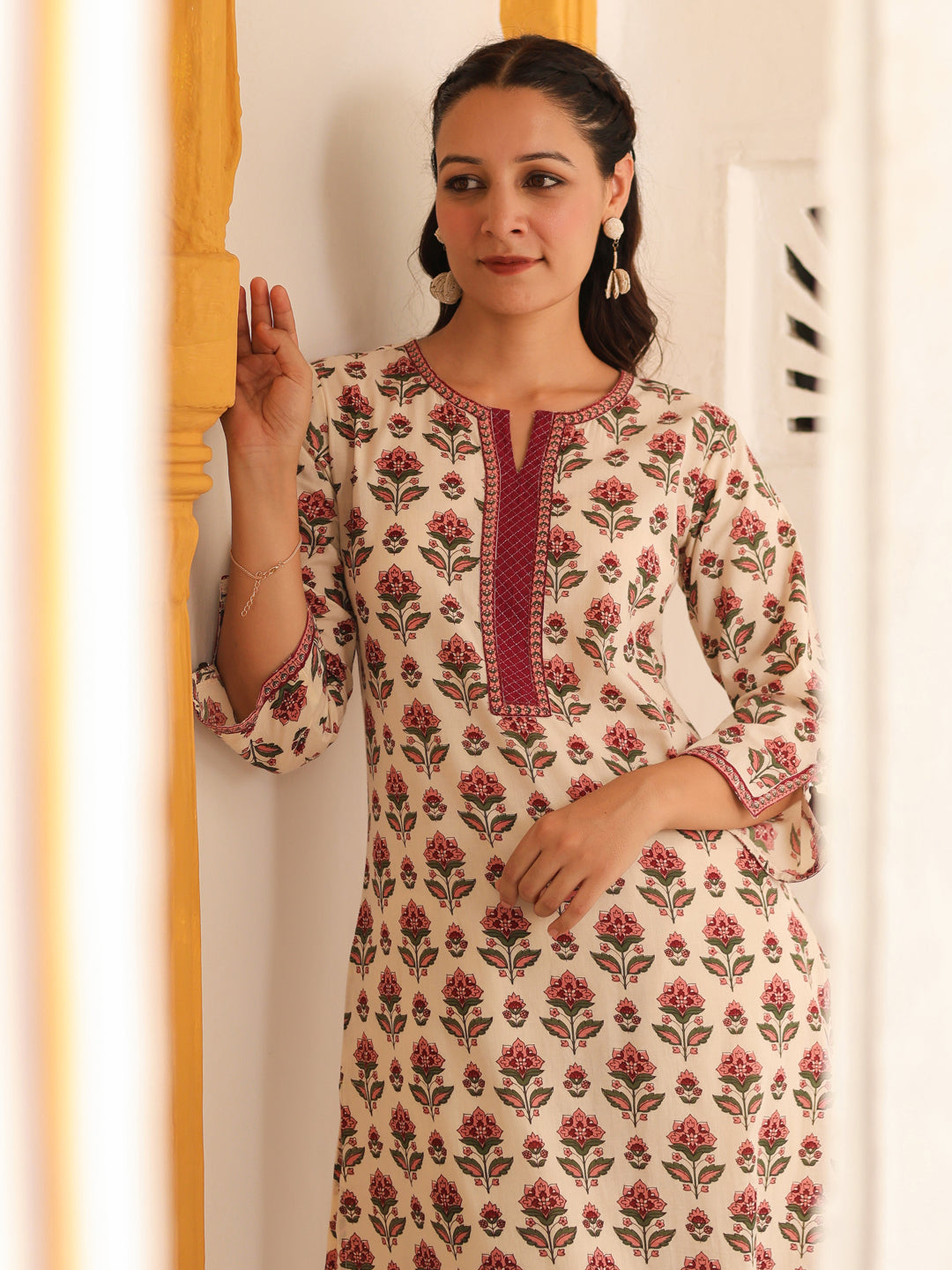 Lightweight cotton floral kurta