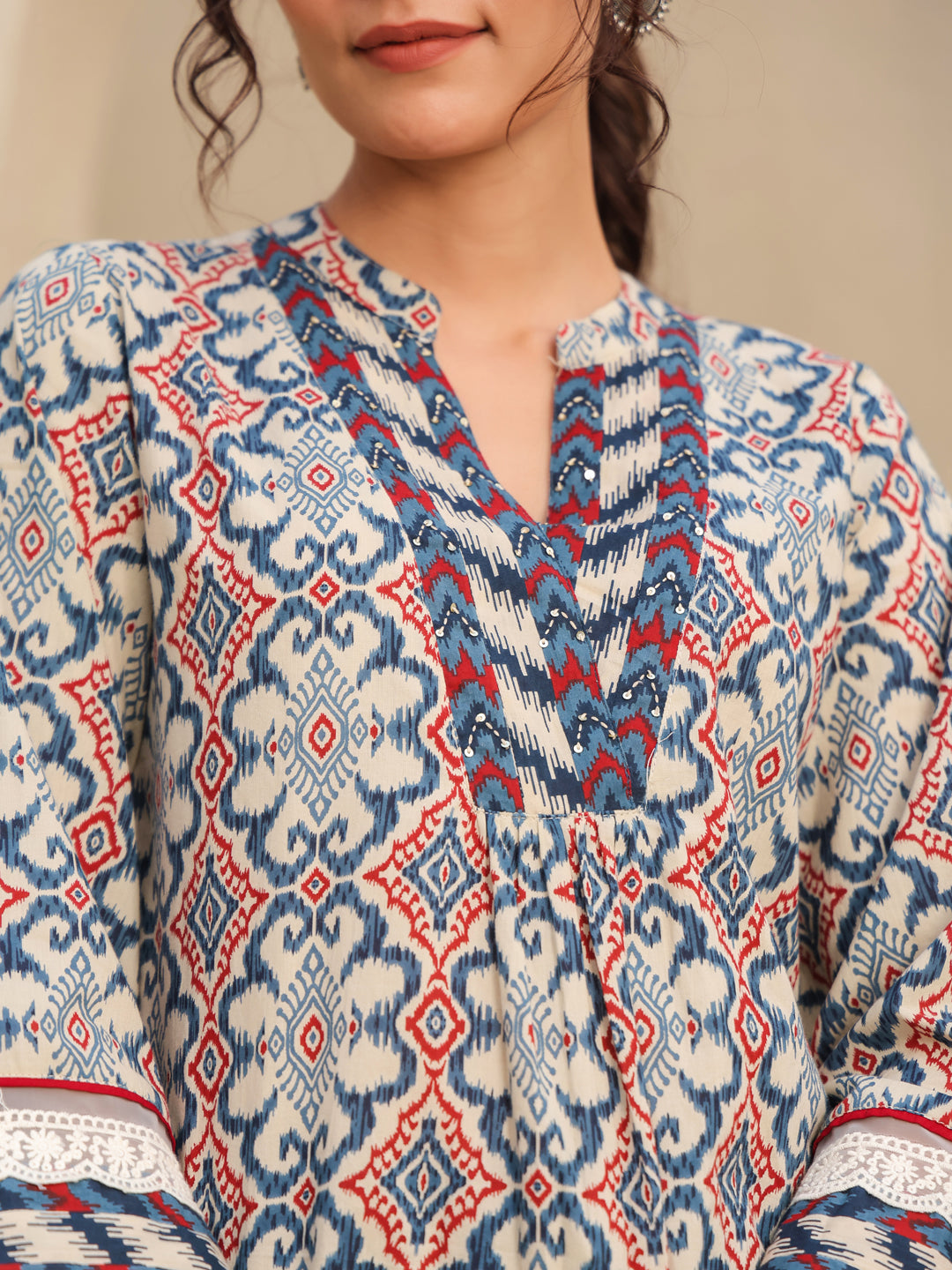 Lightweight cotton print top