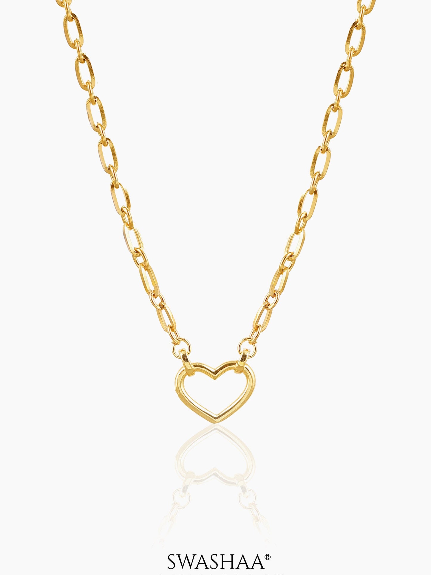 Luba Link Heart Charm 18K Gold Plated Necklace