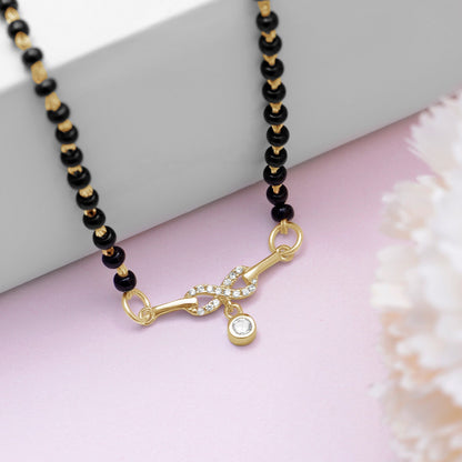 Eternal Infinity Gold-Plated CZ 925 Sterling Silver Mangalsutra