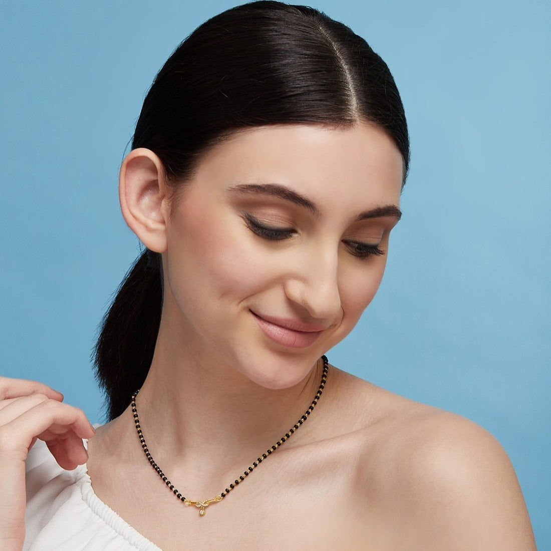 Eternal Infinity Gold-Plated CZ 925 Sterling Silver Mangalsutra