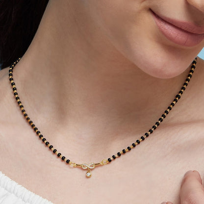 Eternal Infinity Gold-Plated CZ 925 Sterling Silver Mangalsutra