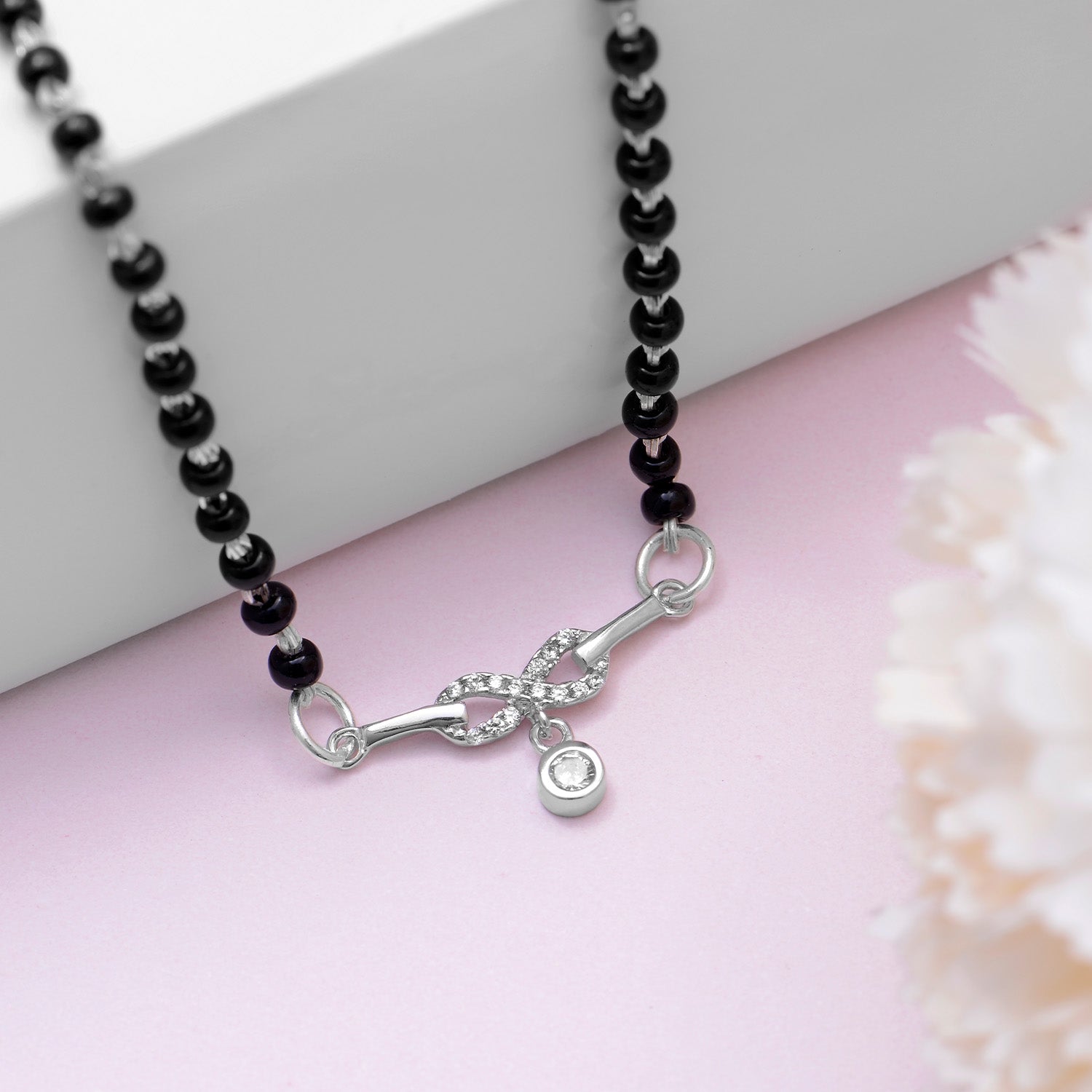 Eternal Infinity Gold-Plated CZ 925 Sterling Silver Mangalsutra