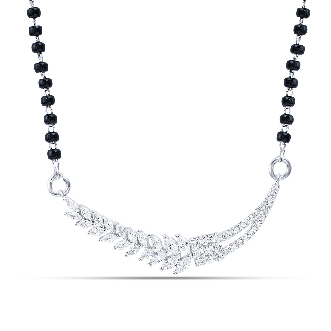 Floral Leaf Style 925 Silver Mangalsutra