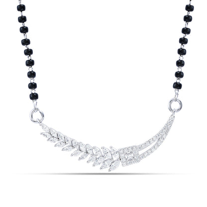 Floral Leaf Style 925 Silver Mangalsutra