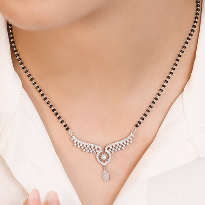 925 Sterling Silver Angel Wings 925 Silver Mangalsutra for Women – Zavya