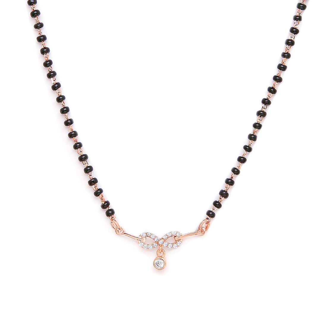 Infinity CZ Rose Gold Plated 925 Sterling Silver Mangalsutra