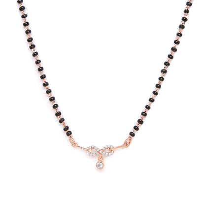 Infinity CZ Rose Gold Plated 925 Sterling Silver Mangalsutra