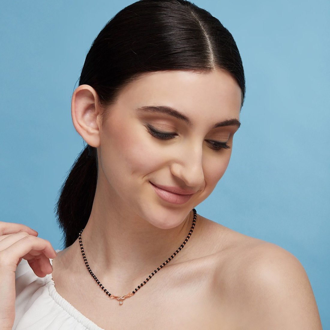 Infinity CZ Rose Gold Plated 925 Sterling Silver Mangalsutra