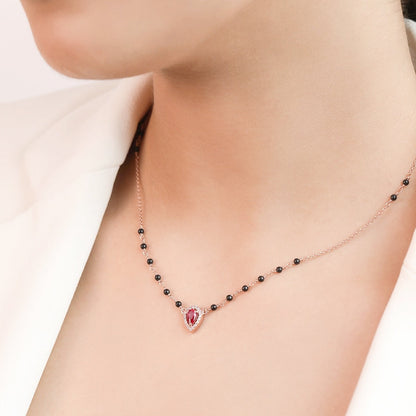 Blushing Vows Rose Gold-Plated 925 Sterling Silver CZ Mangalsutra