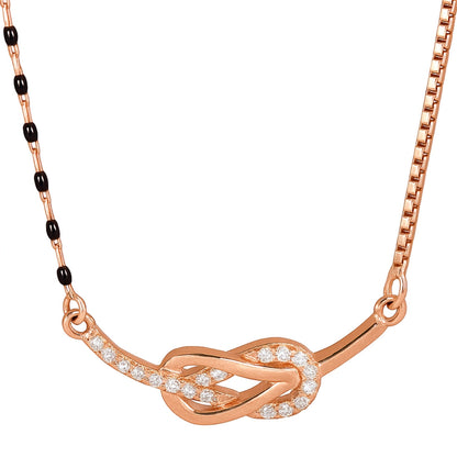 Radiant Loops of Love Rose Gold-Plated 925 Sterling Silver CZ Mangalsutra