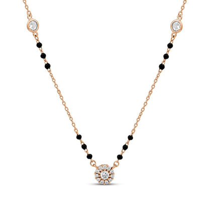 Minimal Solitaire Rose Gold Plated 925 Sterling Silver Mangalsutra