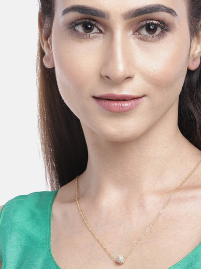 Gold-Plated American Diamond Studded Mangalsutra