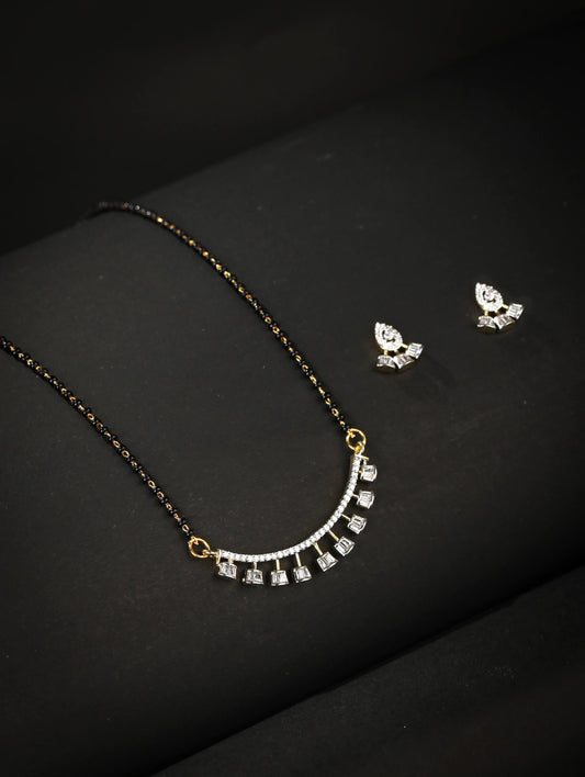 American Diamond Gold Plated Mangalsutra Set